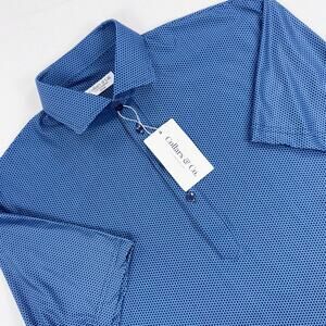 Collars & Co Men's Featherweight Flex Polo Shirt Medium Midnight Circuit Blue